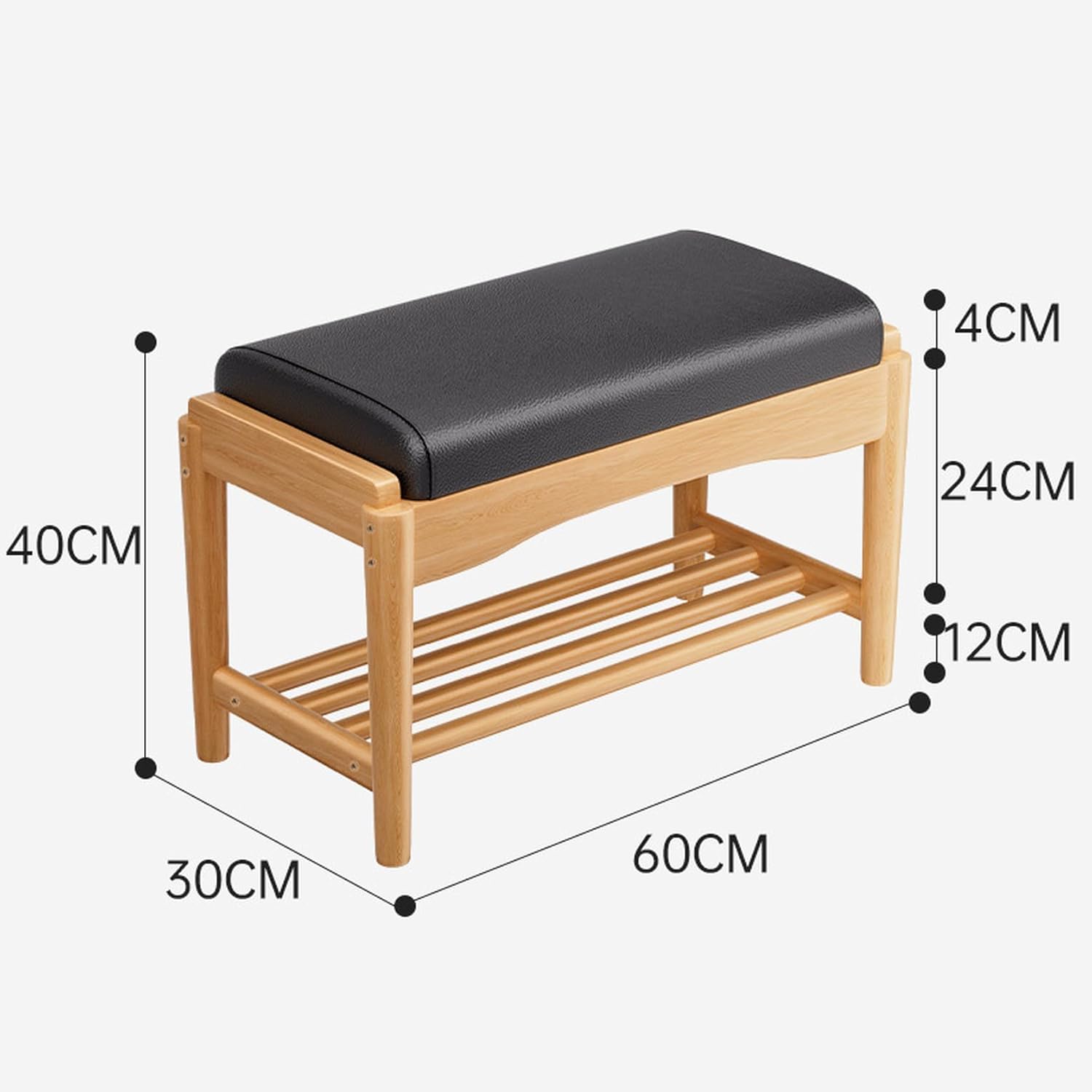 [FOQW] 玄関ベンチ シューズラック 省スペース 45*30*40cm 靴棚 玄関スツール 棚 クッション 玄関収納 靴入れ 靴