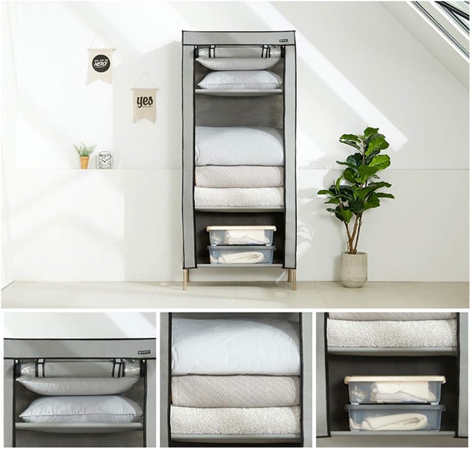 Closet Simple Wardrobe Storage Cabinet Home Bedroom Dormitory Cloth Portable Closet to Save Space Clothing Storage Cabinet Wardrobe (Color : Blue)