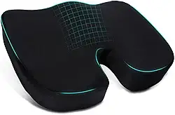 Almofada Gel Ortopédica 45x35x7cm, Almofada para Cóccix e Hemorroida com Espuma de Memória, Base Antiderrapante, Almofada de Assento para Cadeira de Escritório, Home Office, Gaming e Conforto Postural