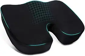 Almofada Gel Ortopédica 45x35x7cm, Almofada para Cóccix e Hemorroida com Espuma de Memória, Base Antiderrapante, Almofada de Assento para Cadeira de Escritório, Home Office, Gaming e Conforto Postural