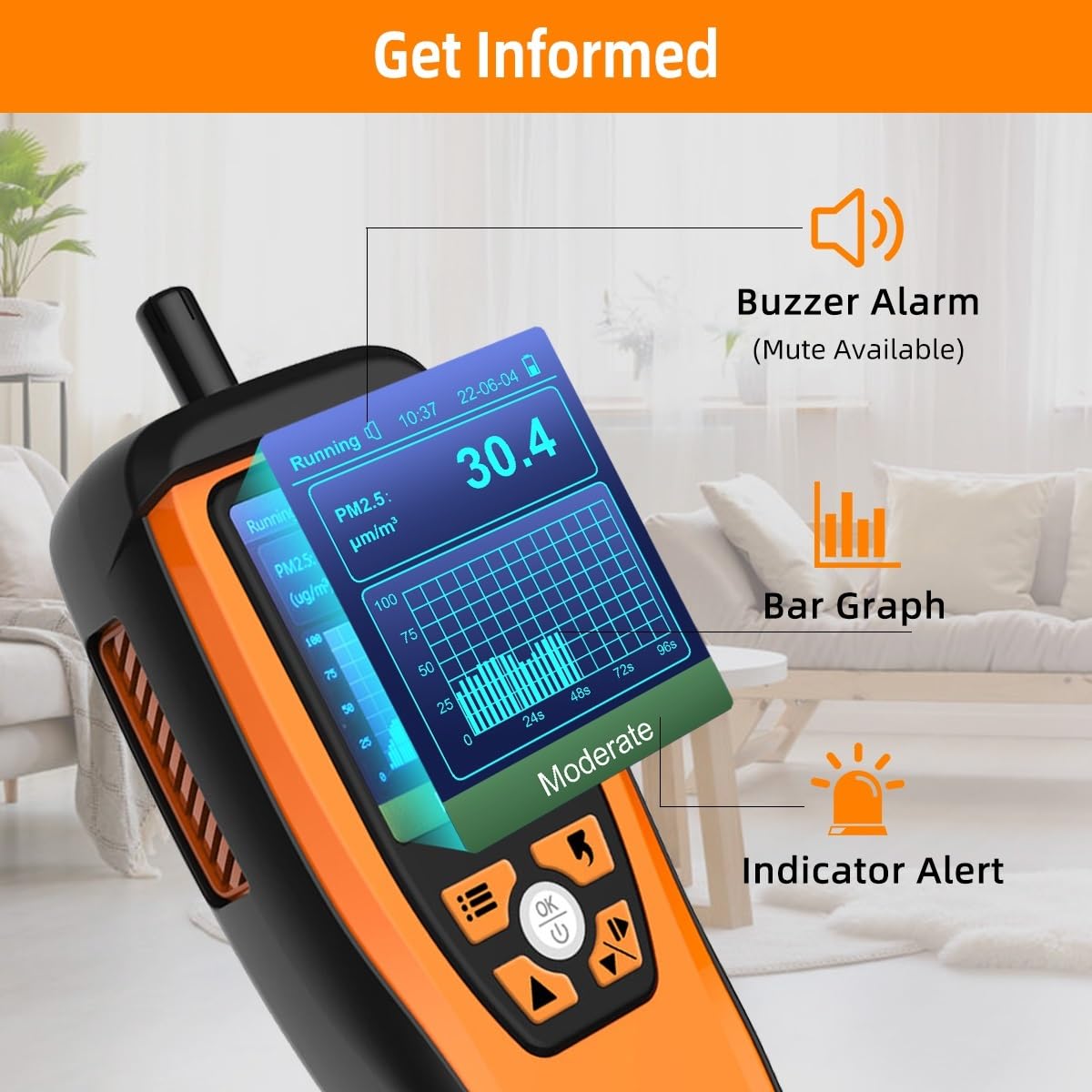 Miernik CO2 Monitor jakości powietrza Analizator powietrza PM2.5 PM10 HCHO Temp Eksport danych wilgotności do domu, hotelu