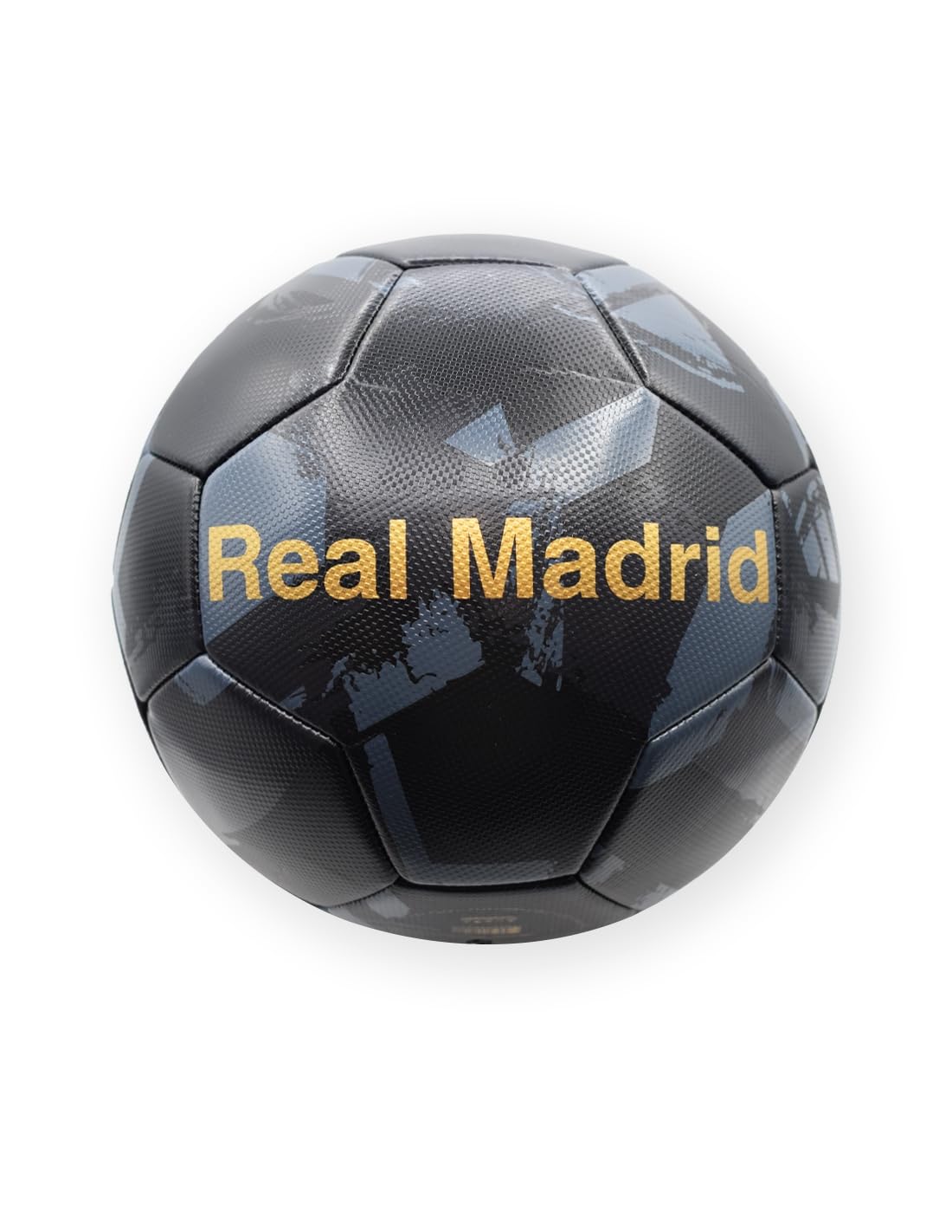 Genérico Balón R.Madrid Blanco Detalles Negro Dorado Talla 5 tamaño Similar al reglamentario Producto Oficial