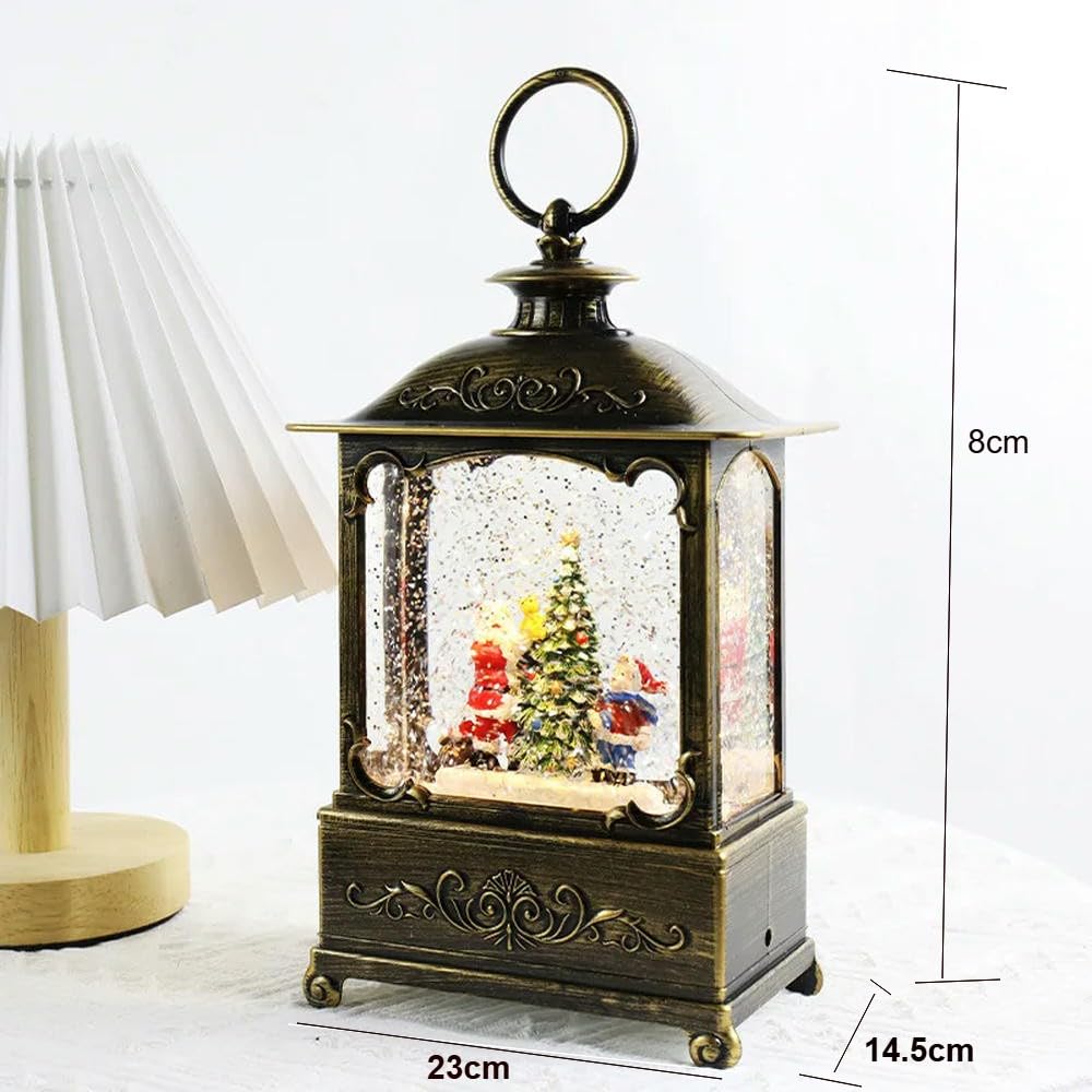 SYJYM - Luces para árbol de Navidad, adornos de lámpara de viento, caja de música, decoración de Navidad, caja de música, bola de cristal para ancianos