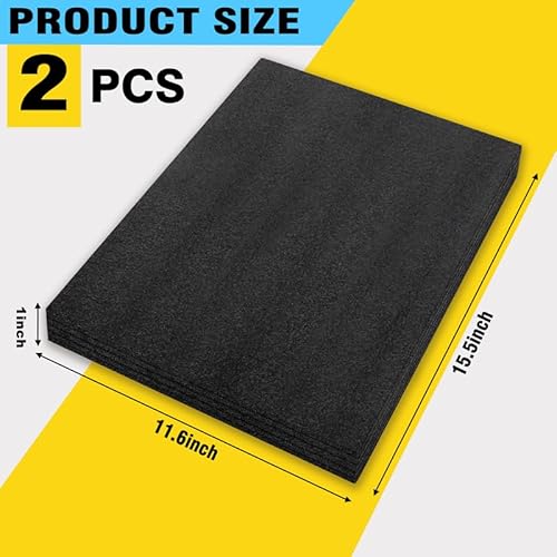 Black Customizable Polyethylene Foam Sheets,2PACK 12 x 16 x 1INCH Thick Foam Padding for Cases Tool