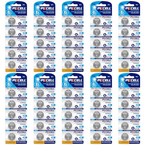 PKCELL Paquete de 50 Pilas CR2032 Litio 3V