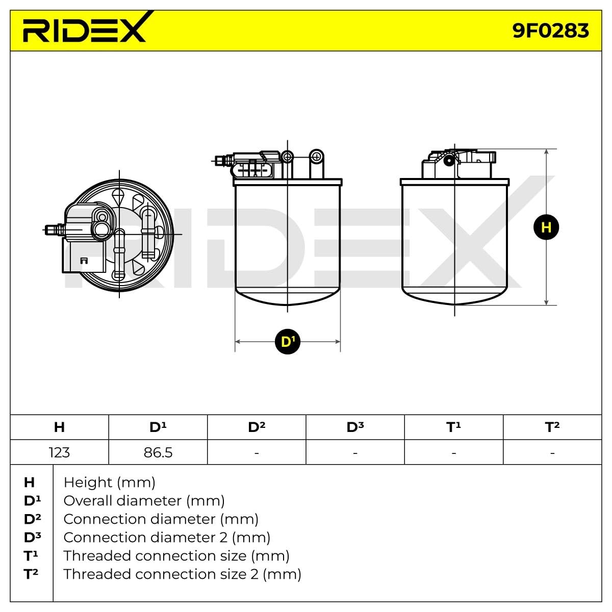 RIDEX 9F0283 Filtre à carburant Compatible avec MERCEDES-BENZ Classe A W176