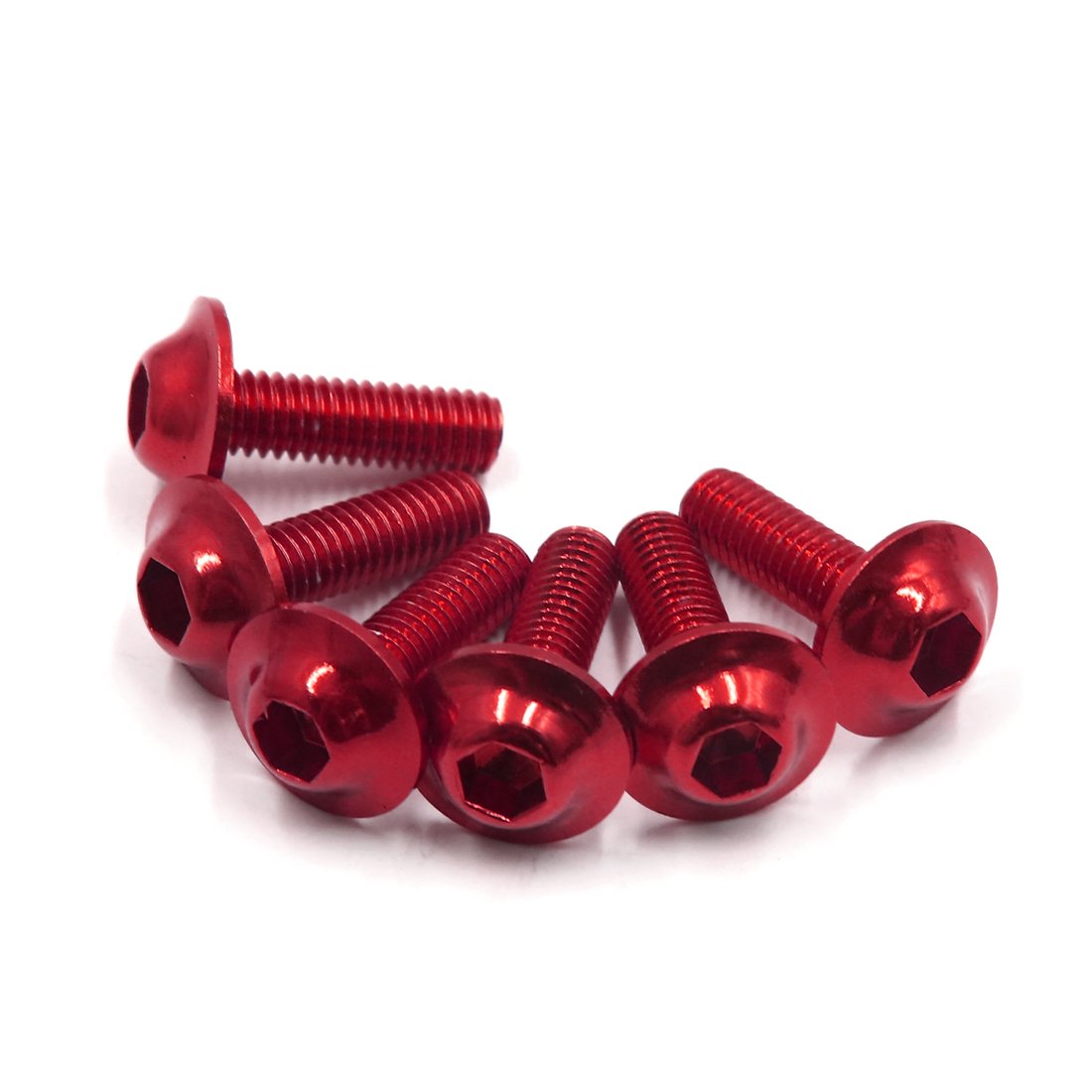 uxcell 6PCS M6 x 20mm Red Hexagon License Plates Fairing
