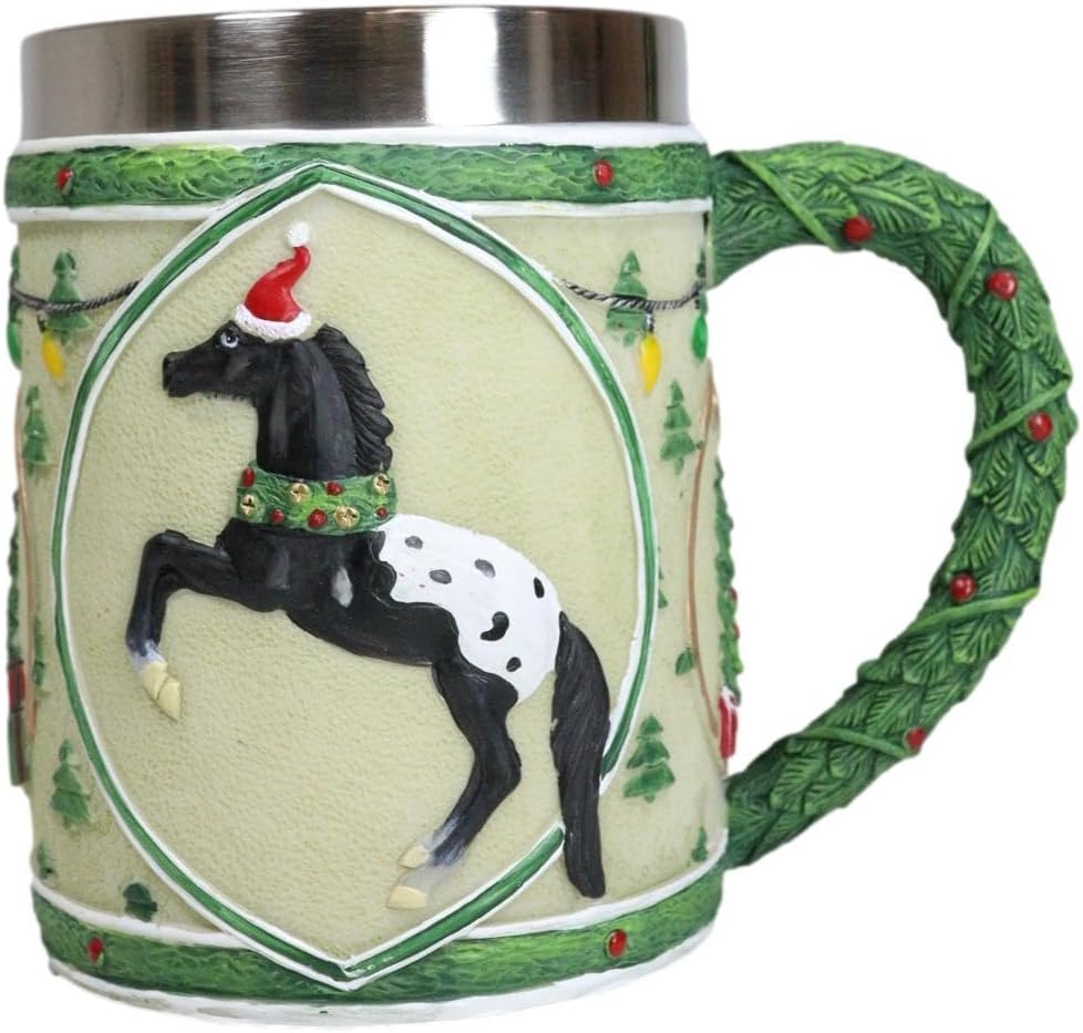 Ebros Gift The Trail Of Painted Ponies Collection Western Pony Horse Themed Tankard Mug Cup Ranch Country Farmhouse Wild West Southwestern Accent (Forest Spirit Antler Deer Steed)