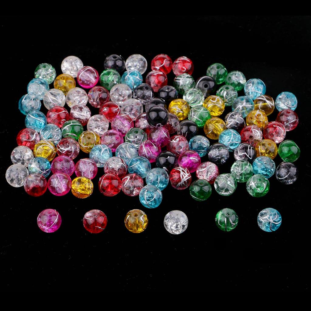 SNAPPSY 100Pcs Glass Round Spacer Loose Beads 8cm for Jewelry Making Findings-image-36