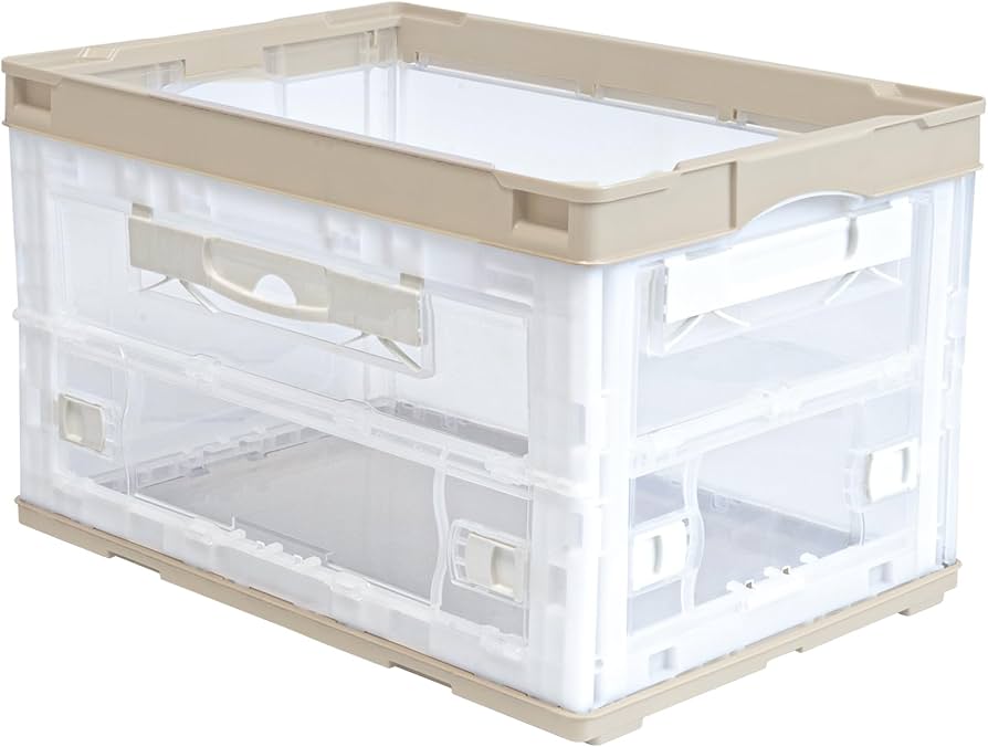 Amazon｜リス(RISU) 折りたたみコンテナー 三面扉 50L ベージュ