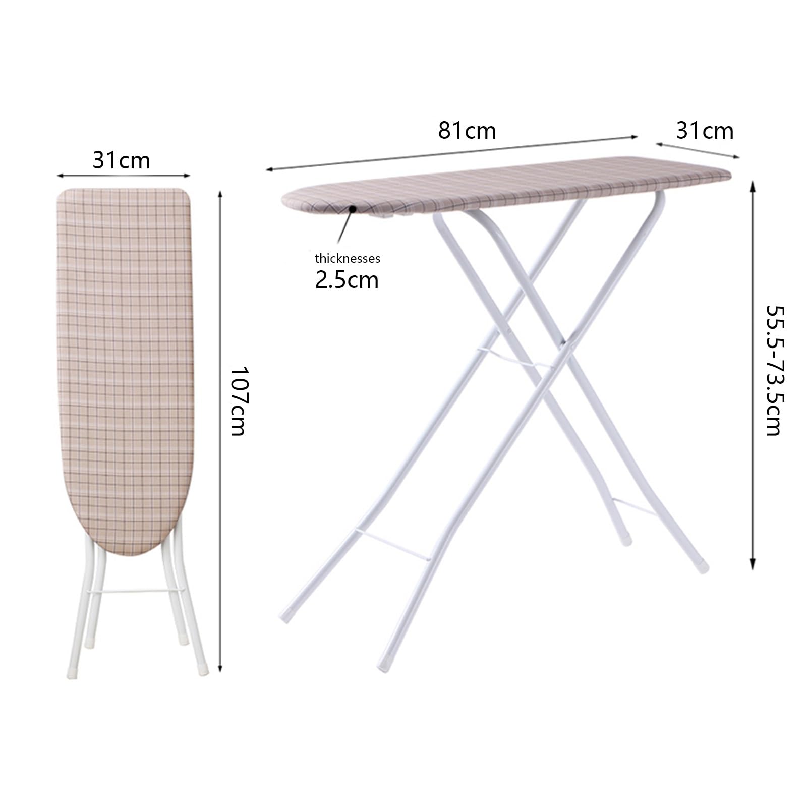 Tabla de Planchar Plegable Tabla de Planchar a Vapors Grande Soporte de Planchado Ajustable Estructura Robusta de Cuatro Patas Fácil de Mover Adecuada Para uso en el Lavadero Del Hogar o en el Dormito