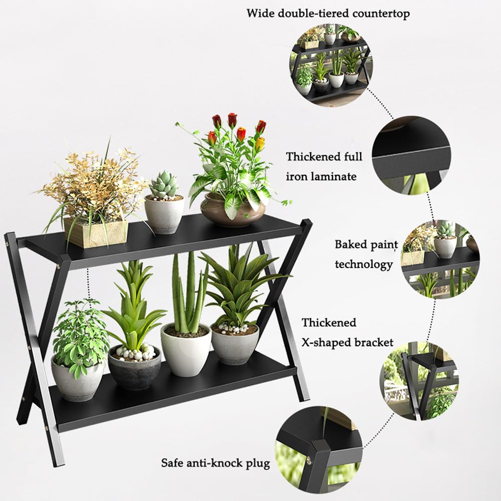 Amazon.co.jp: IOEDHW 金属製植物スタンド 屋内 屋外 2段 背の高い