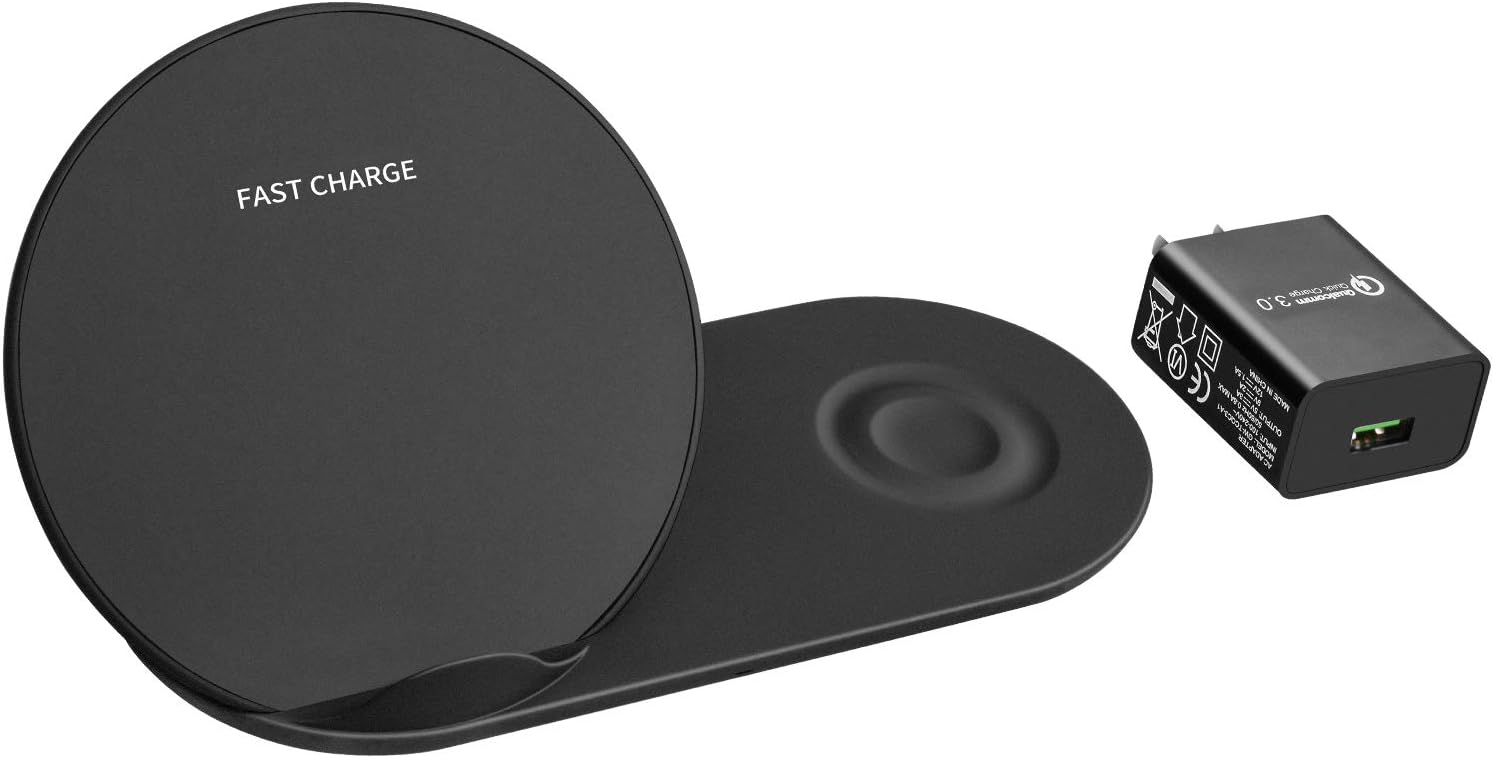 Exсluѕіvе Dіѕсоunt 50% Prісе Fast Wireless Charger Stand, ZOEFAYE 2 in 1 Wireless Charger, Wireless Charging Station for iPhone 12/12 Mini/12 Pro Max/SE 2020/11 Pro Max,Samsung Galaxy S21/S20/Note 10/S10 (QC3.0 Adapter Included)