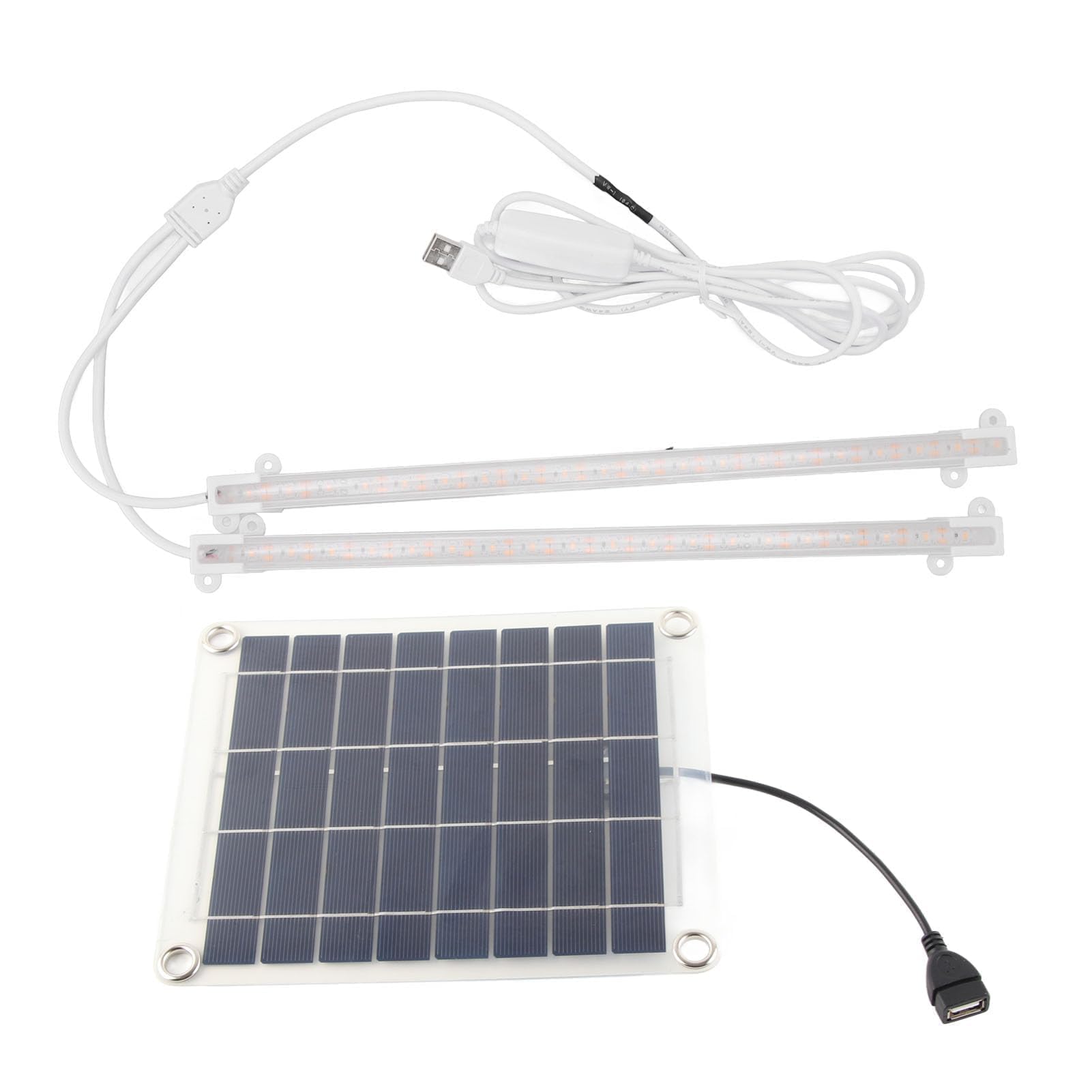 Focos solares, 10 W, luz de crecimiento con energía solar brillante, tira de luz LED para cultivo de plantas, lámparas de cultivo para balcón, invernadero, verduras, flores (20w)