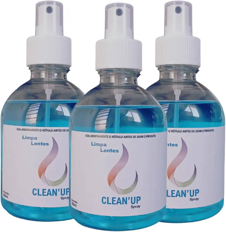 Kit Com 3 Limpa Lentes Clean Up 250ml Para Óculos Celular Computador Tablet