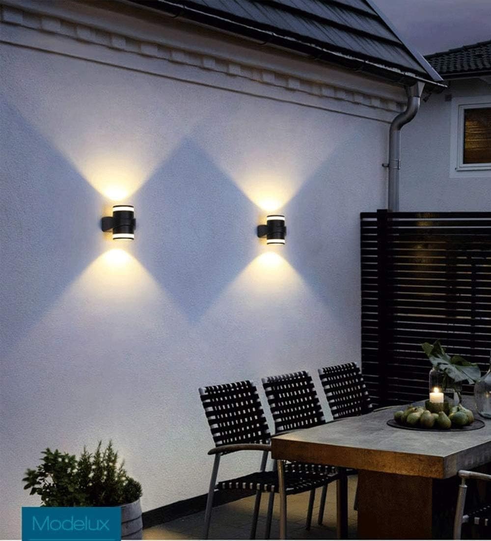 Applique murale d'extérieur à LED moderne vers le haut et vers le bas, applique murale extérieure, lampes de porche, lustre d'entrée