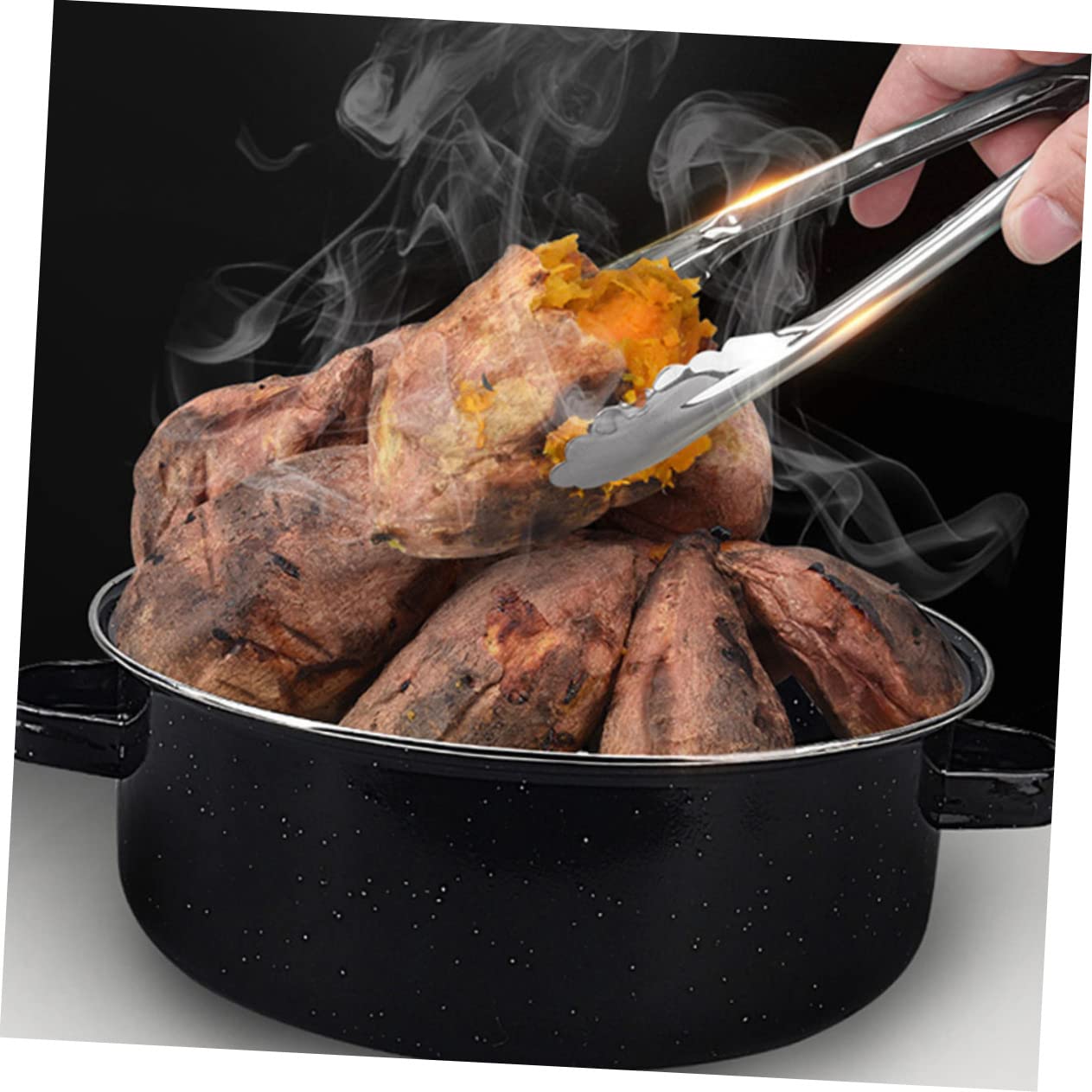 Unomor Multi Function Covered Roasting Pan Baking Dish with Double Handles for Easy Handling for Roasting Sweet Potatoes Corn and More
