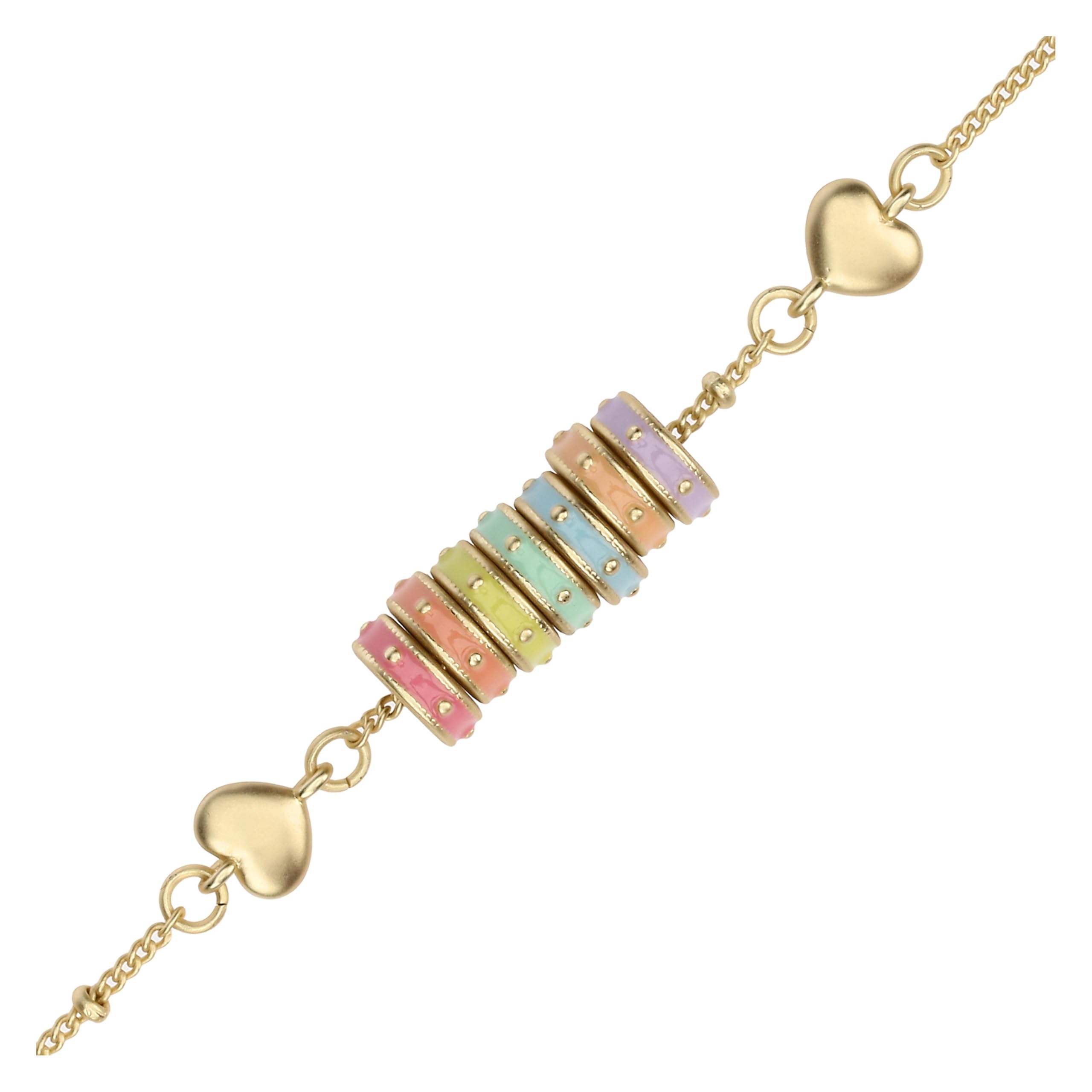 THUN - Bracciale con anellini smaltati - metallo, vetro, resina - Collezione Dedicato a te - 16 + 3 cm