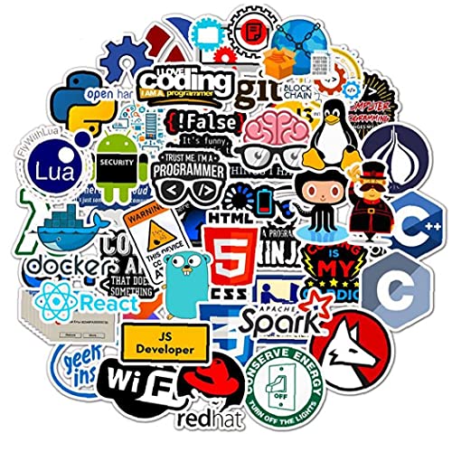 Ayrsjcl Pegatina Pegatina Portátil De 50pcs Pegatina De Programación para Programación De Desarrollador Lenguaje De Programación Notebook (Estilo Aleatorio) Cover