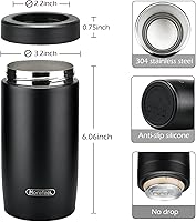 Vista 4 de Morefeel Enfriador de latas delgado 4 en 1 de doble pared de acero inoxidable aislado, funciona con latas delgadas de 12 onzas, latas estándar