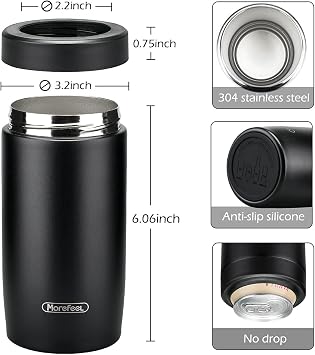 Morefeel 4-in-1 Insulated Can Cooler for 12 oz Cans & Bottles