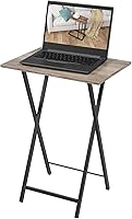 Vista 8 de HOOBRO - Mesa de TV plegable, bandeja de TV, mesa de aperitivos estable para espacio pequeño, escritorio portátil para sofá, fácil de ensamblar