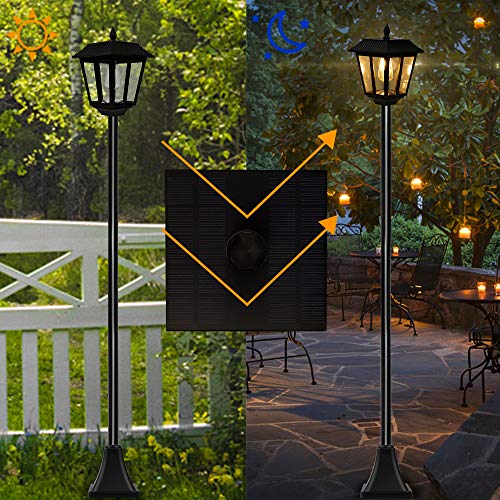 Maggift 67 Inch Solar Lamp Post Lights, 100 Lumen Solar Powered Vintage Street Lights Outdoor, Warm White Led Edison Bulb Solar Post Light For Lawn, Pathway, Driveway, Front/Back Door #TOP3