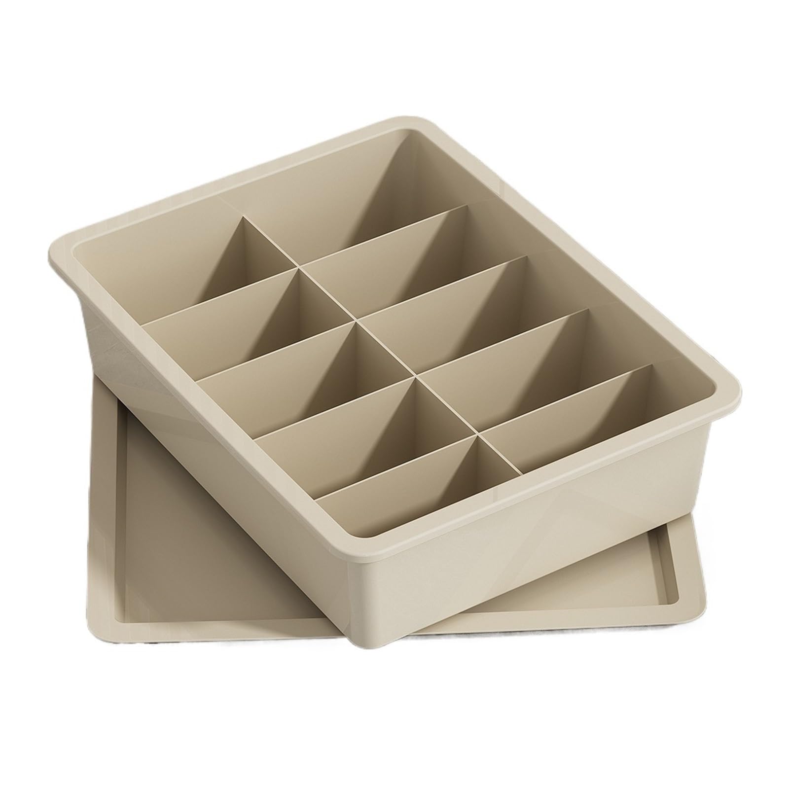 LuoAXINN Underwear Organizer Plastic Multi Grids Storage Box Wardrobe Underwear Clothes Bra Organizer(10 Grids With Lid)