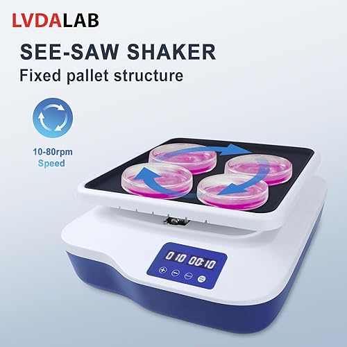 Miniatura 2 de Mezclador digital oscilante con rango de velocidad ajustable de 10 a 80 RPM, capacidad de carga máxima 4.4 lbs4.4 libras, agitador RockingRotator