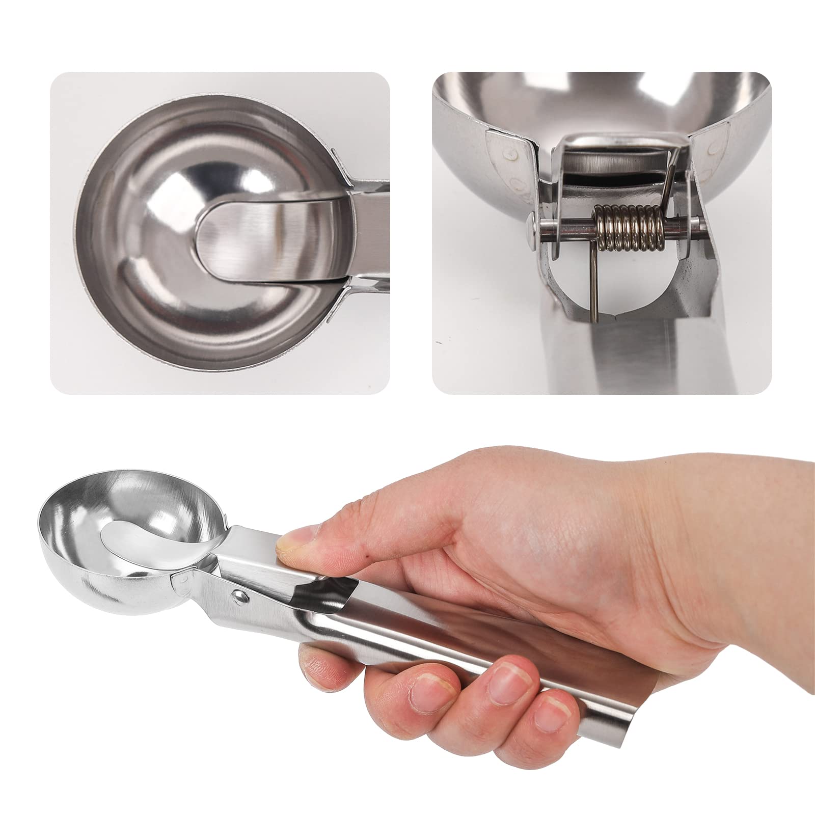 Porzionatore Gelato 2 Pezzi - Acciaio Inox Con Grilletto - Foto 4