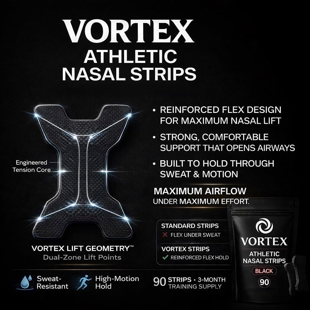 Performance Nose Strips for Breathing (90 Count) - Oil & Sweat Proof Adhesive - Athletic Nasal Strips for Snoring & Sleeping - Black, Wide, Universal Fit, Extra Strength Snoring Solution for Sleep - Image 3