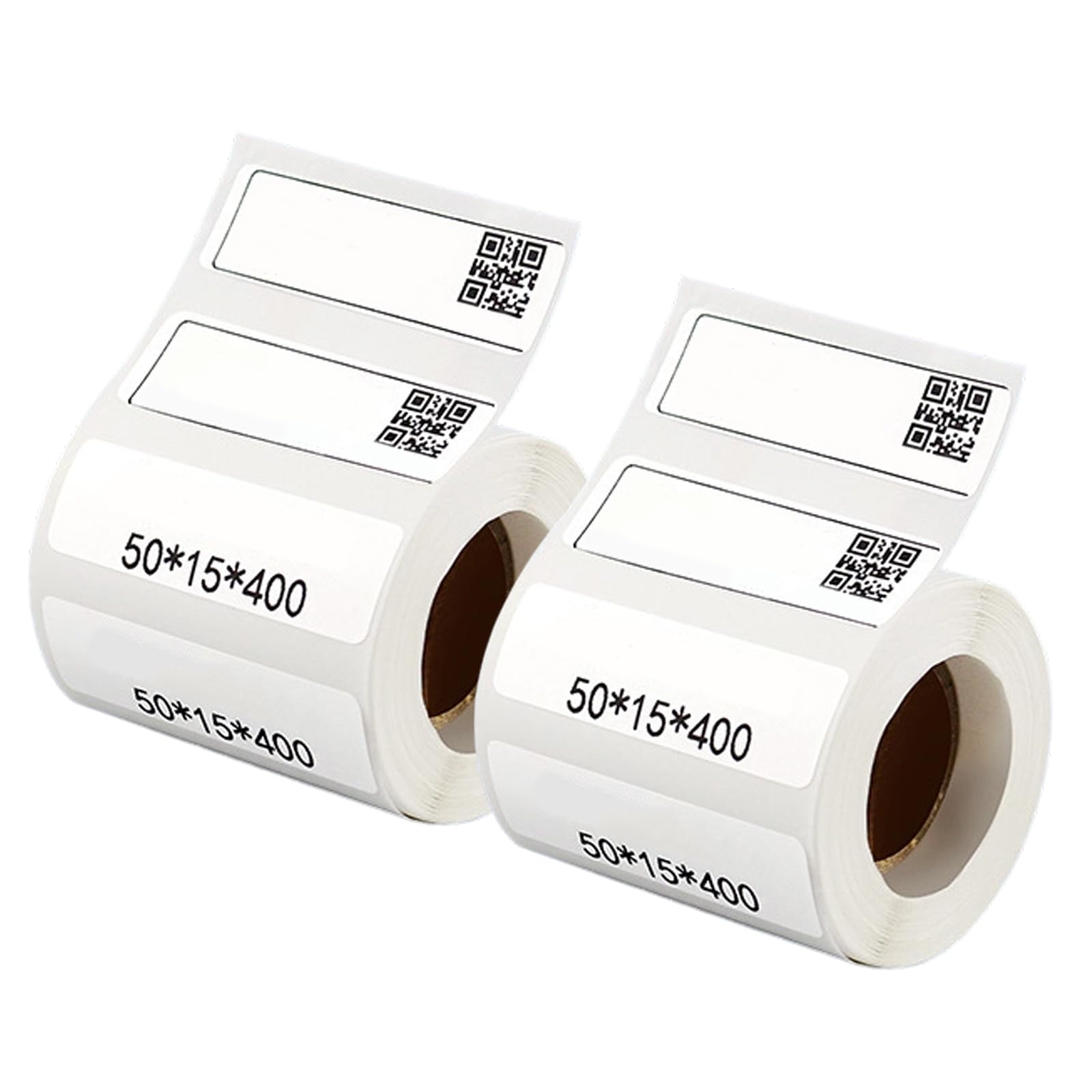Bamyli 2 Rolls Thermal Labels Roll for B21/B4/B3S, 50 * 15mm Sticker Labels (460Labels/Roll), Waterproof & Oil-Proof Adhesive for Jar/Bottle/Spice/File/Clothing Tags - White