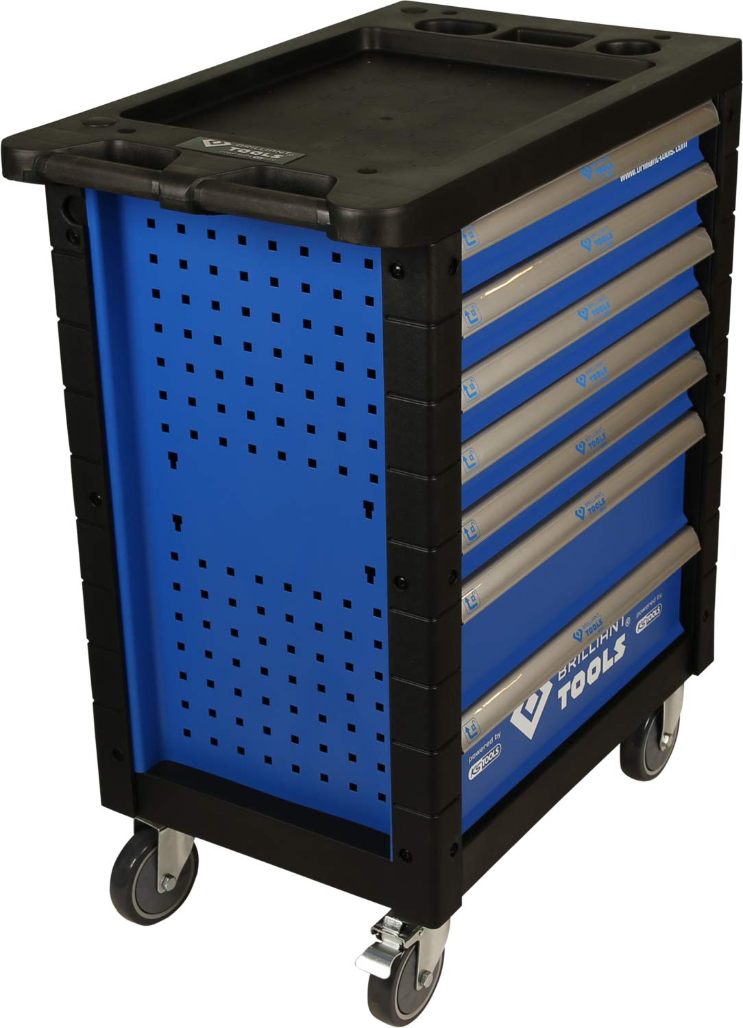 BRILLIANT TOOLS BT152900 Chariot d’atelier avec 7 tiroirs, vide [Powered by KS TOOLS]