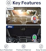 Vista 3 de GENANY Divertido parasol para parabrisas para sedán, SUV, camión (55 x 29 pulgadas), parasol de automóvil, bloquea los rayos UV, accesorios