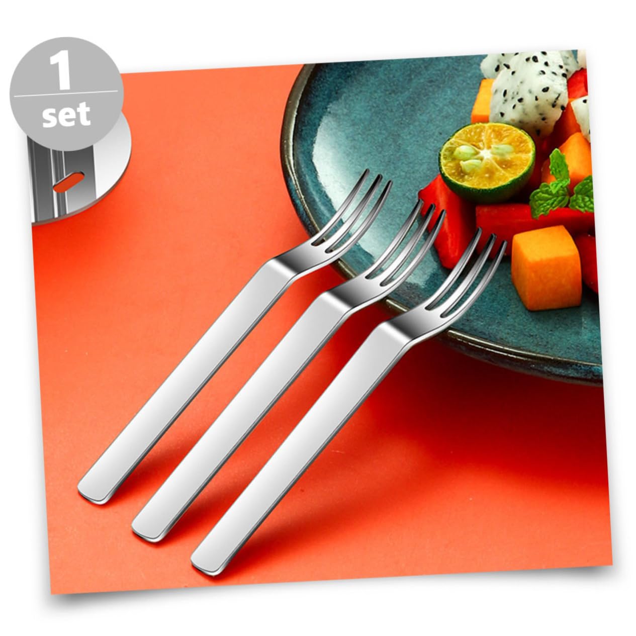 Alipis 2sets Forchette Inossidabile Con Base Per Dessert e Forchettine e Pratiche Per Appetizer e Tè Per e All