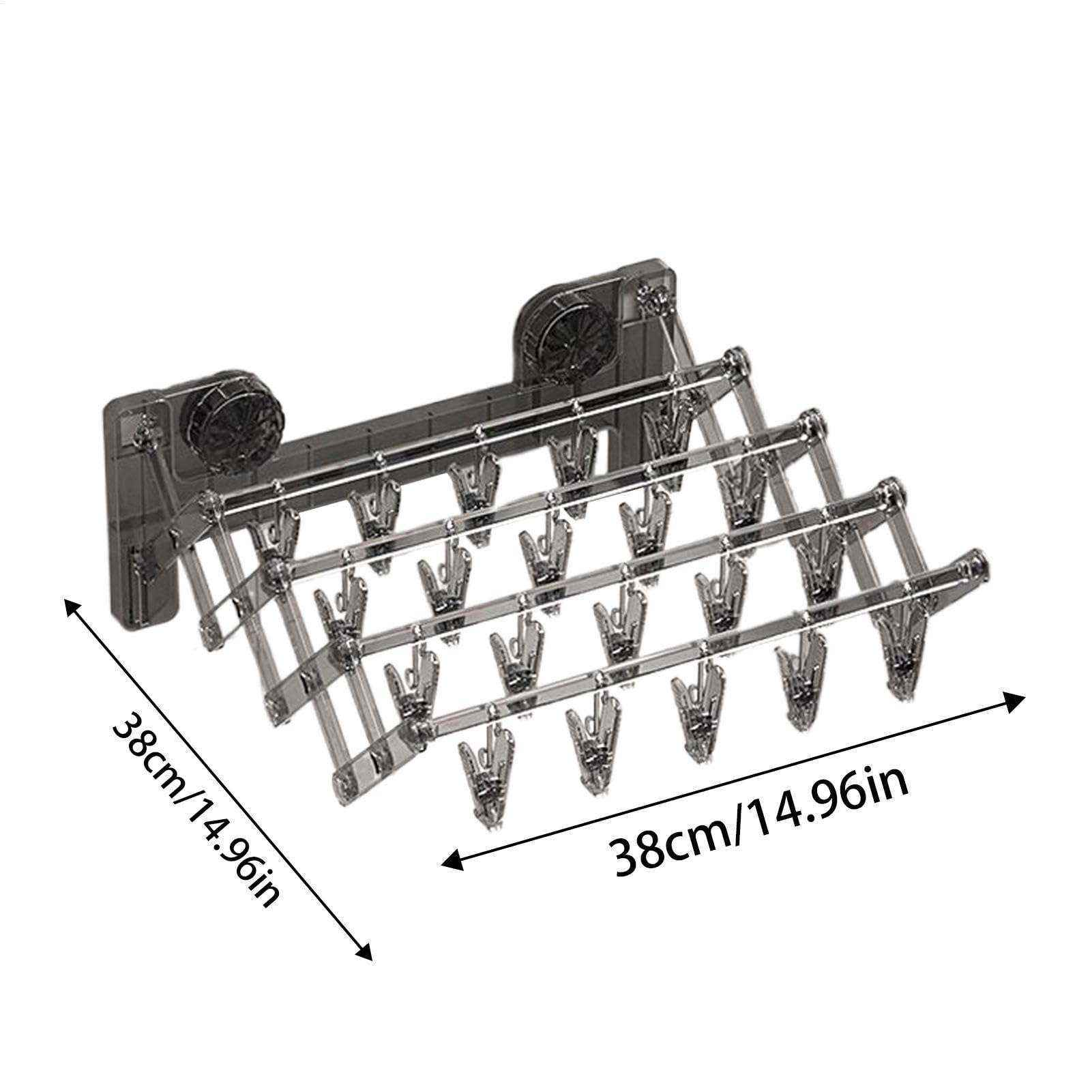 Drying Rack, Suction Cup Hanger, Sock Wall-Mounted Storage, Laundry Drying Hanger, Space-Saving Multipurpose Clothes Organizer. for Balcony, Bathroom, Room, 14.96x14.96x6.3 inches