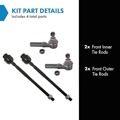 Vista 122 de TRQ - Juego de barras de acoplamiento delanteras interiores y exteriores