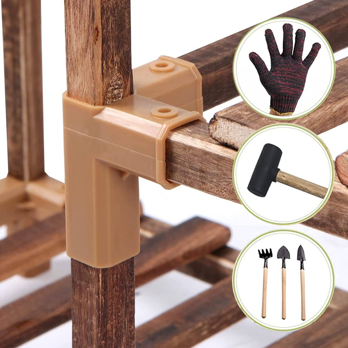 Supporto Per Piante In Legno Di Noce – 2 Ripiani – Convertibile In Due Tavolini – Per Interno/esterno
