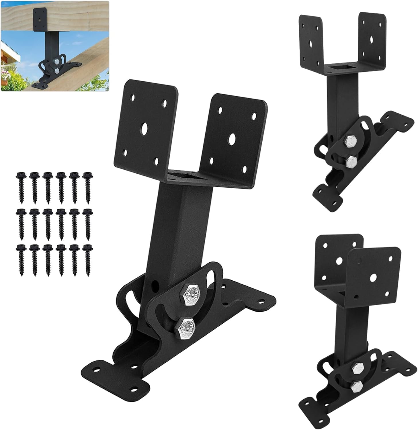 Snapklik.com : Roof Riser Beam Bracket Kit, Adjustable Heavy Duty Roof ...