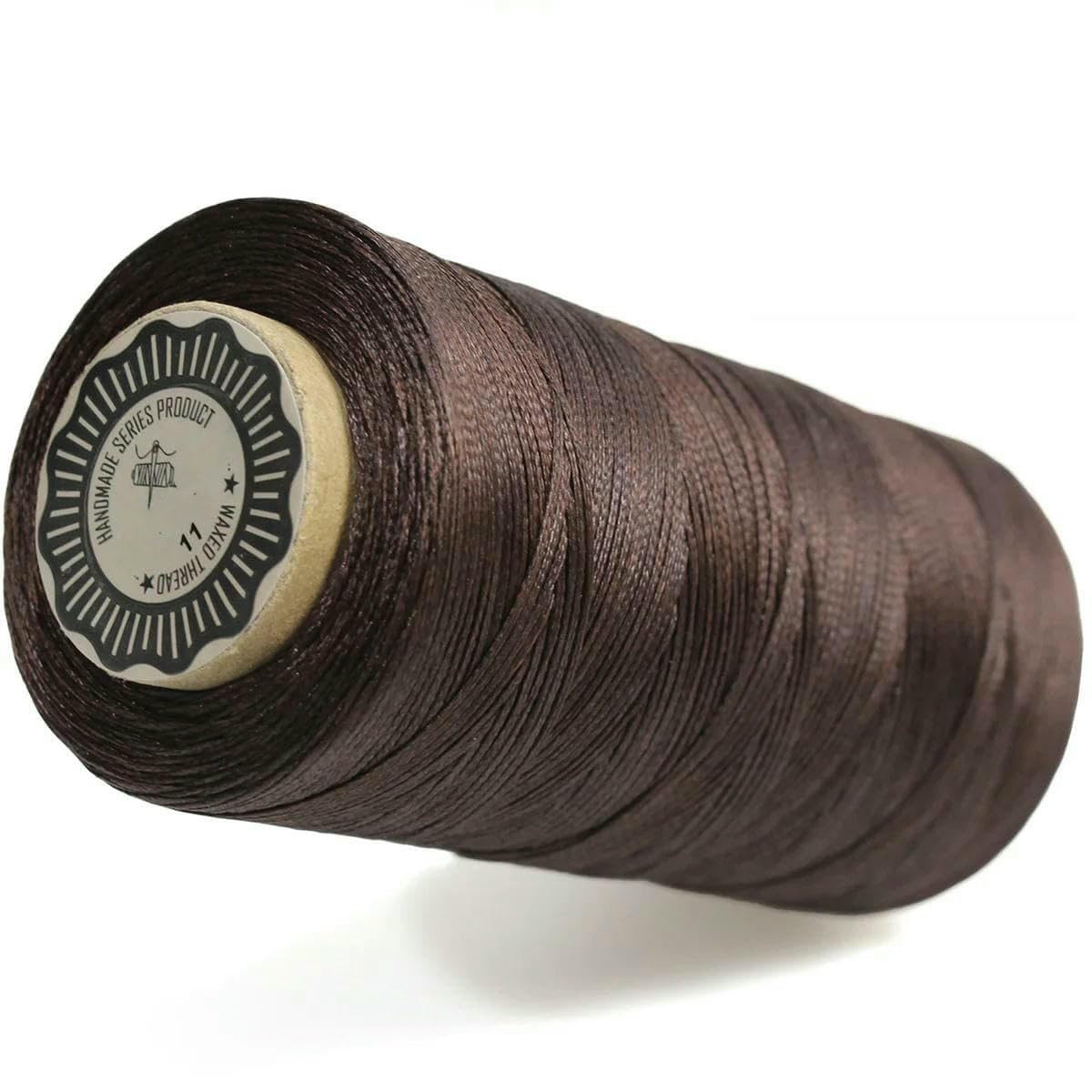 Flat Waxed Thread for Leather Sewing Wax String Polyester Cord Craft Stitching Bag Bookbinding Sail Bracelet Braid Jewelry -Coffee-1.0mm Flat L-200M