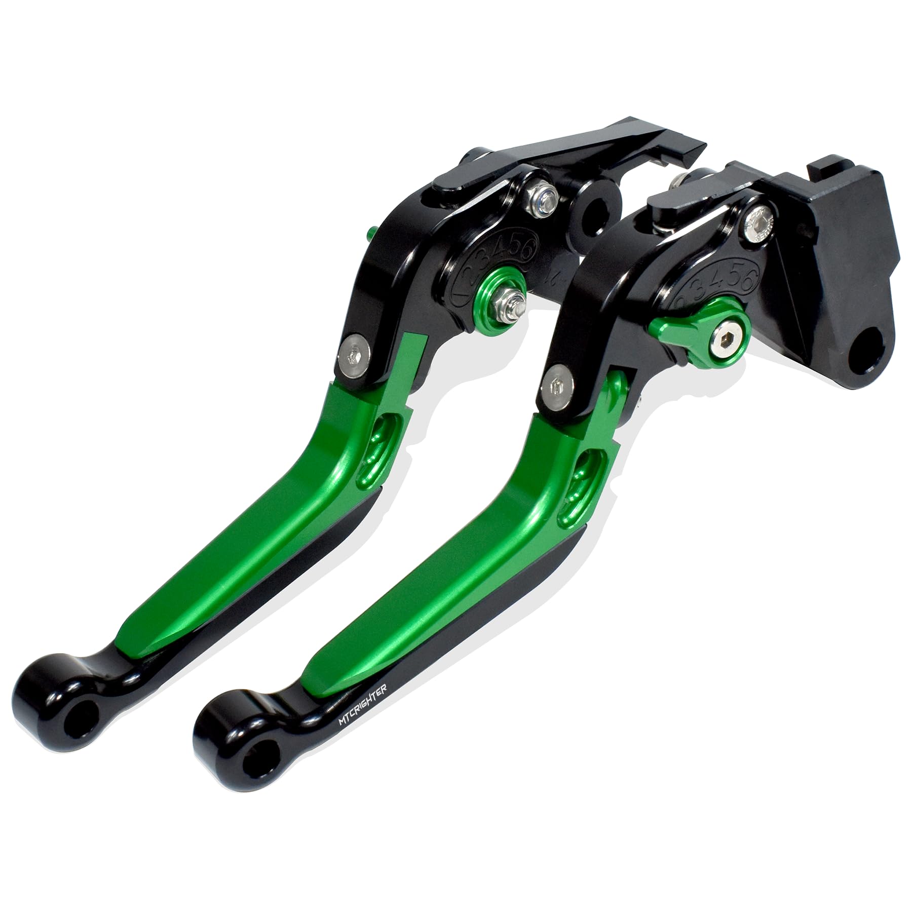 Leva del freno pieghevole retrattile Leva della frizione per Kawasaki Ninja 500 Z500 2024, Realizzato in lega di alluminio CNC (Green)