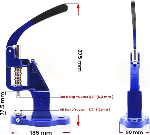 Miniatura 3 de Juego de máquina de prensa a mano con botón de remache a presión con ojales y ojales