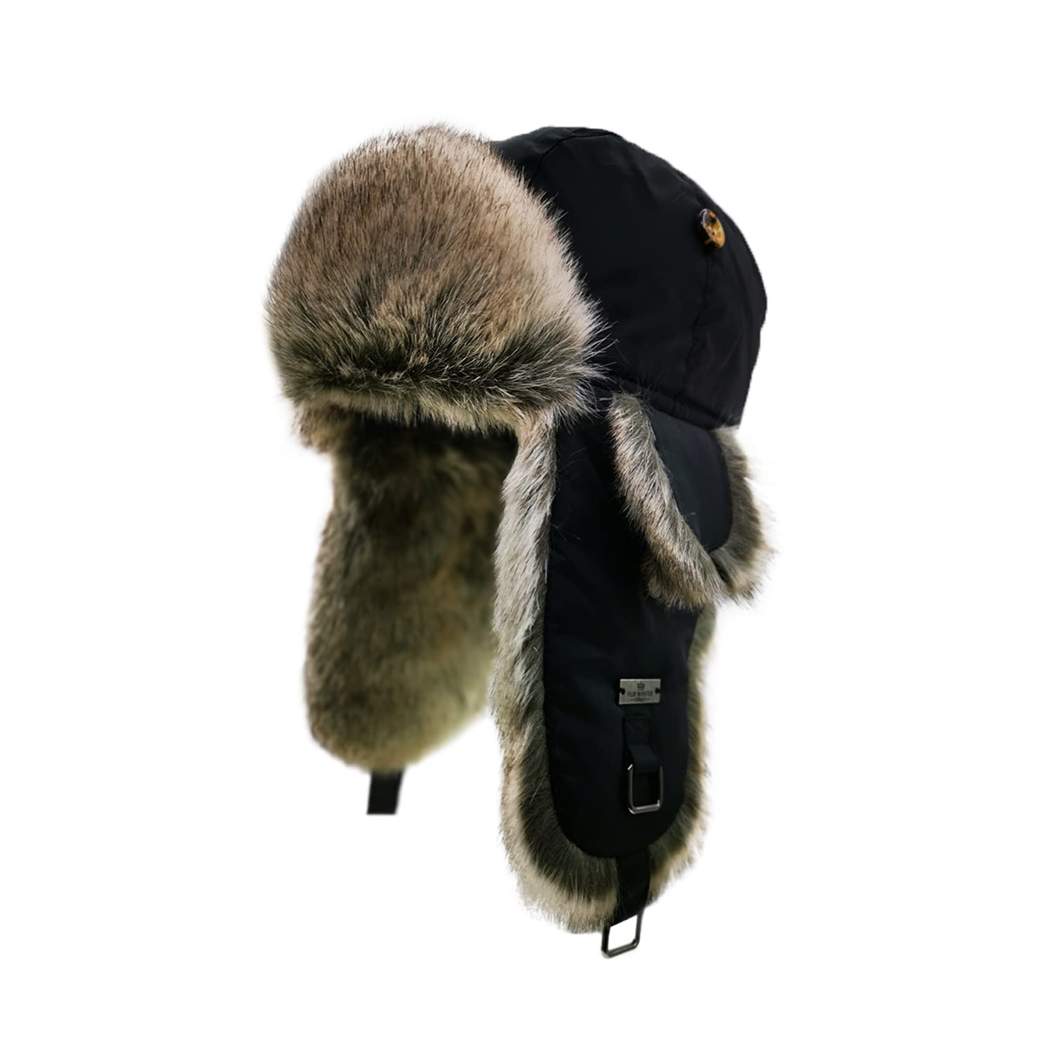Unisex Fliegermütze Rib Bomber Aviator Pilot Hat Faux Fellmütze Winter Russische Mütze Herren Bomber Hut Fliegermütze Erwachsenen Wintermütze Ohrenschützer