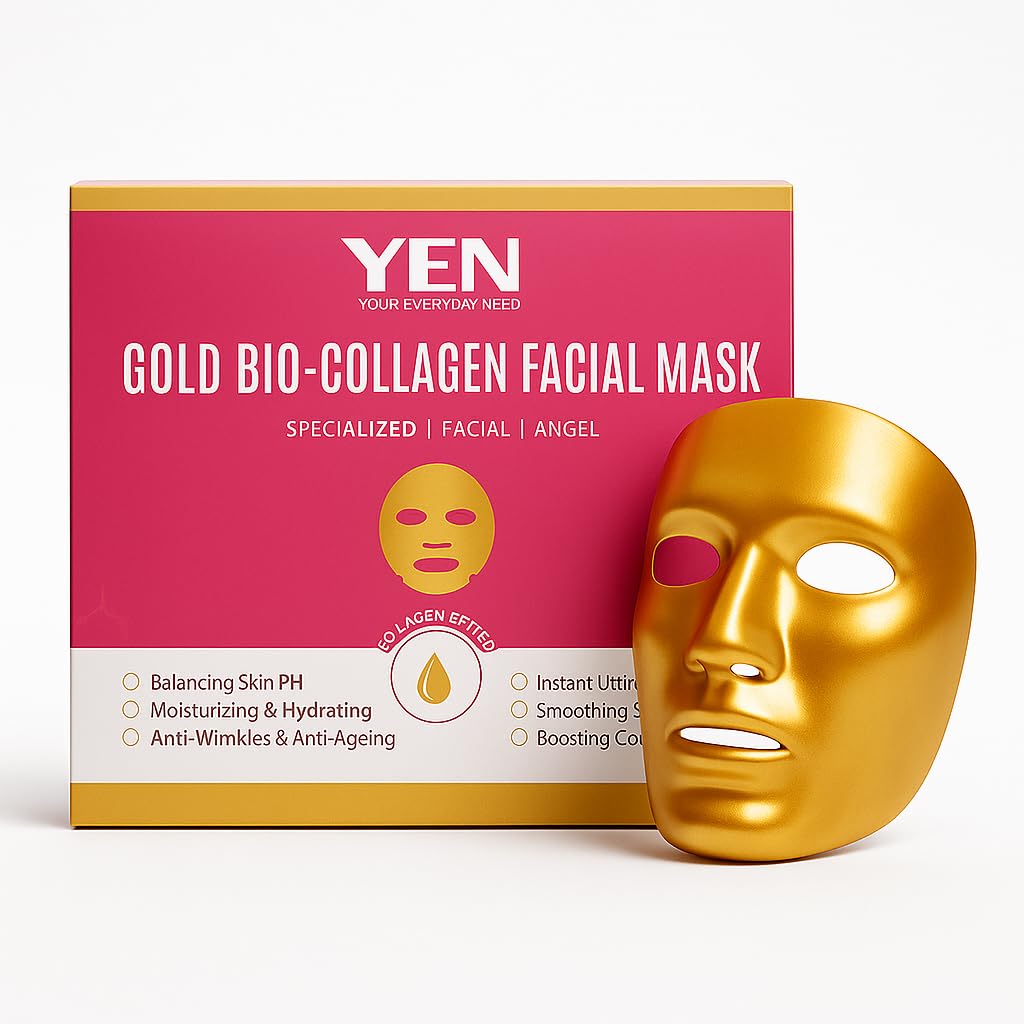 YEN 24k Gold collagen Face Mask For Instant Glowing and Hydrating skin | Brightening & Refreshing Face Mask For All Skin Types | For Men & Women | 30gm (pack of 1)