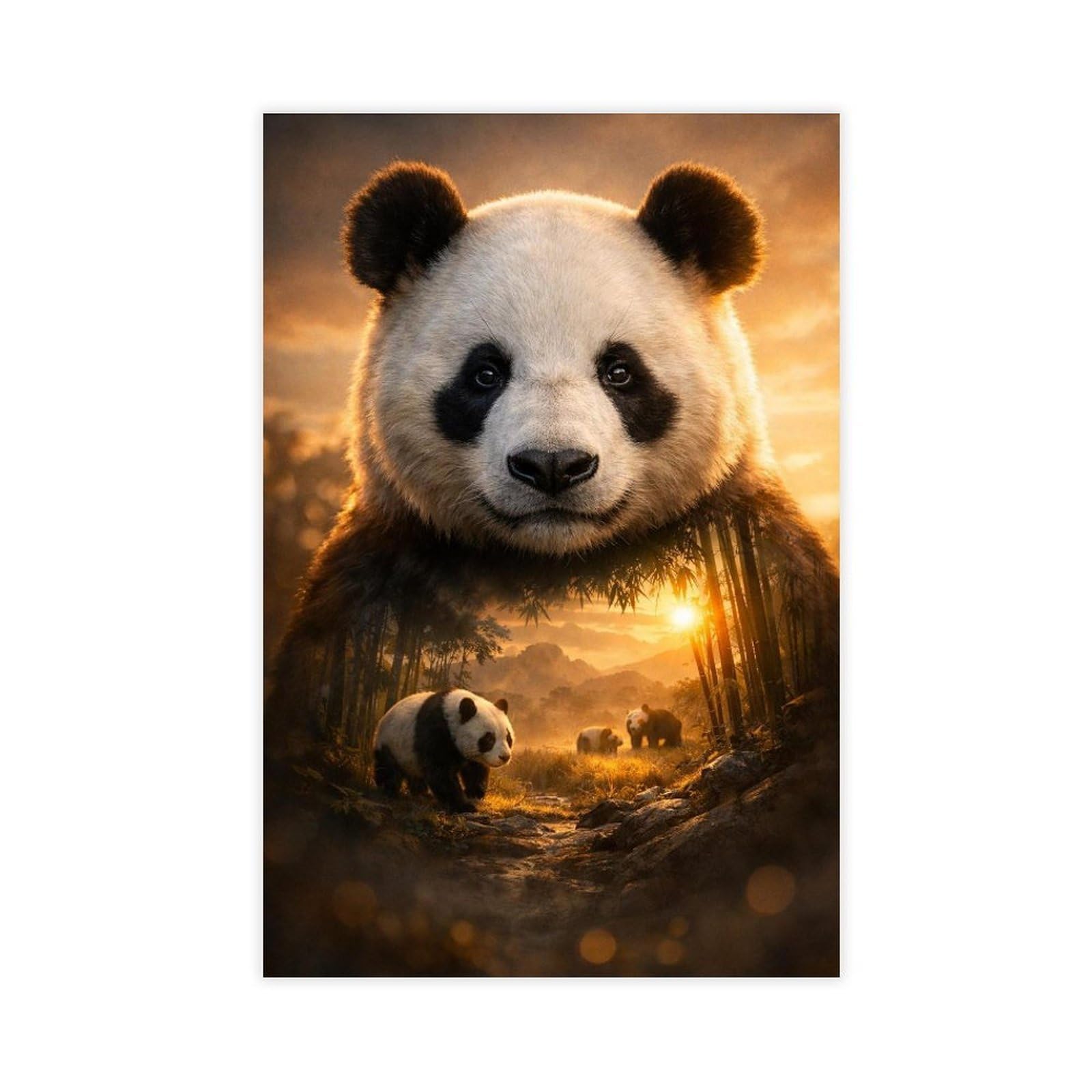 MRYCQ Panda Poster Canvas Poster for Bedroom Decor Gift