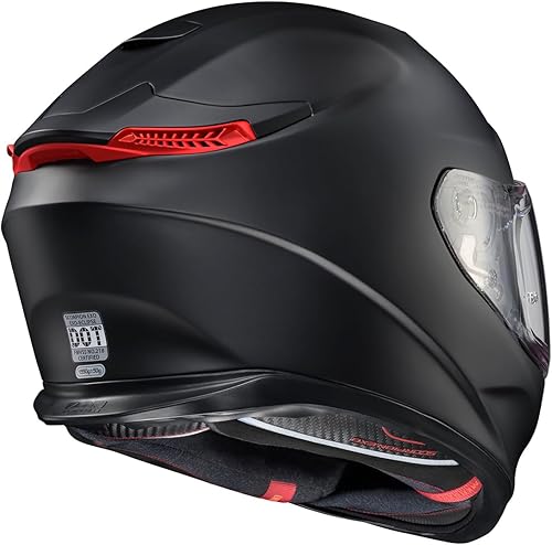 Miniatura 5 de ScorpionEXO Eclipse - Casco integral de motocicleta con visera Pinlock Ready y bolsillos para altavoz listos para Bluetooth, serie Apex, sólido
