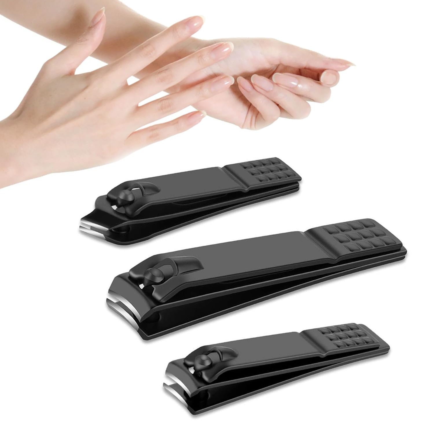 Nail Clipper Set 3 PCS Ultra Sharp Nail Clippers for Men Women Adults Toenail Fingernail Clippers Black