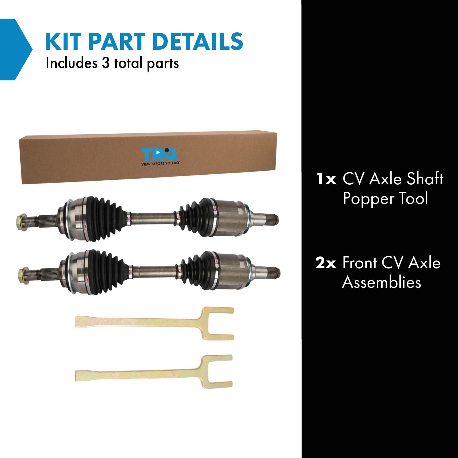 TRQ Front CV Axle Shaft Assembly Set Compatible with 2010-2022 Lexus GX460 2003-2009 GX470 2003-2022 Toyota 4Runner 2007-2014 FJ Cruiser 2005-2022 Tacoma