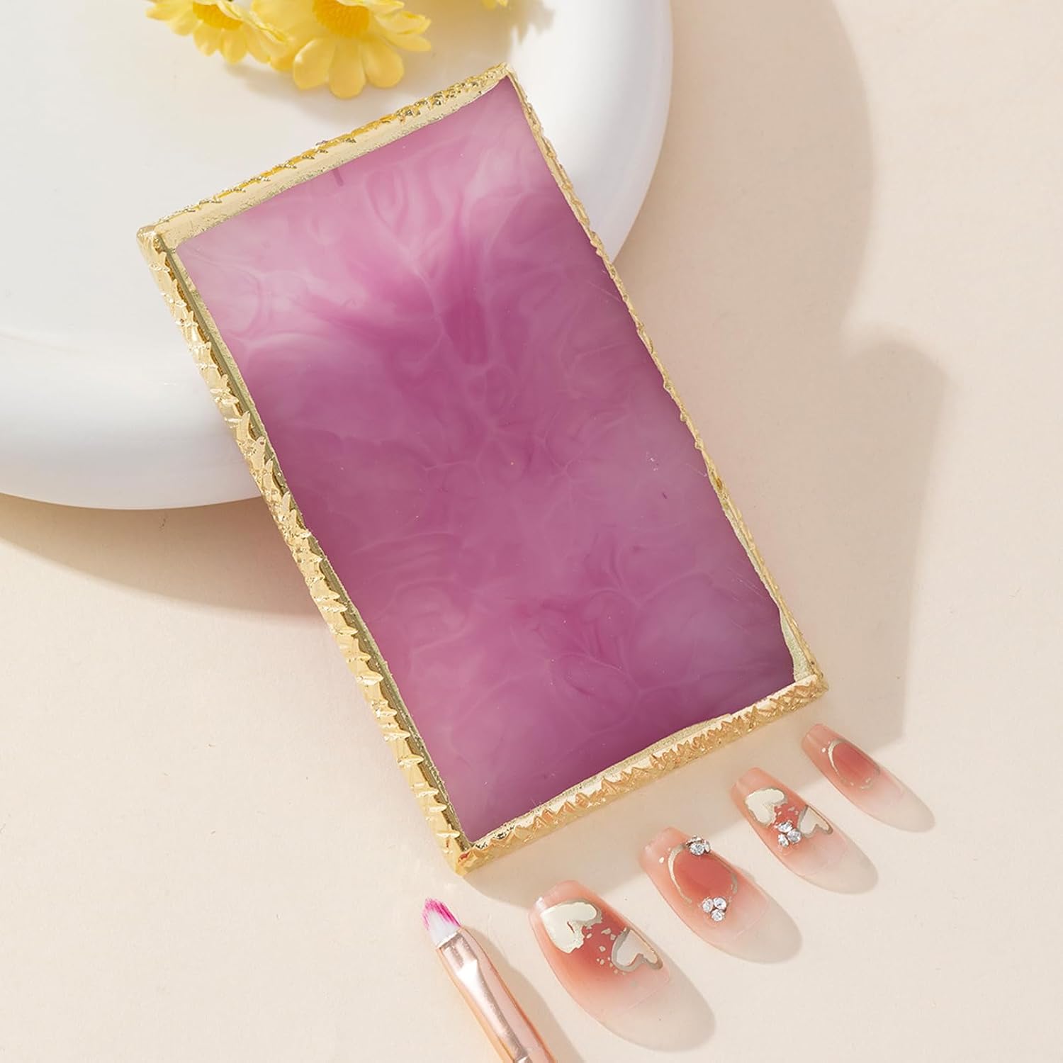 Resin Nail Art Palette Nail Polish Palette Nail Palette Nail Pallet for Nail Art (Red) image 5