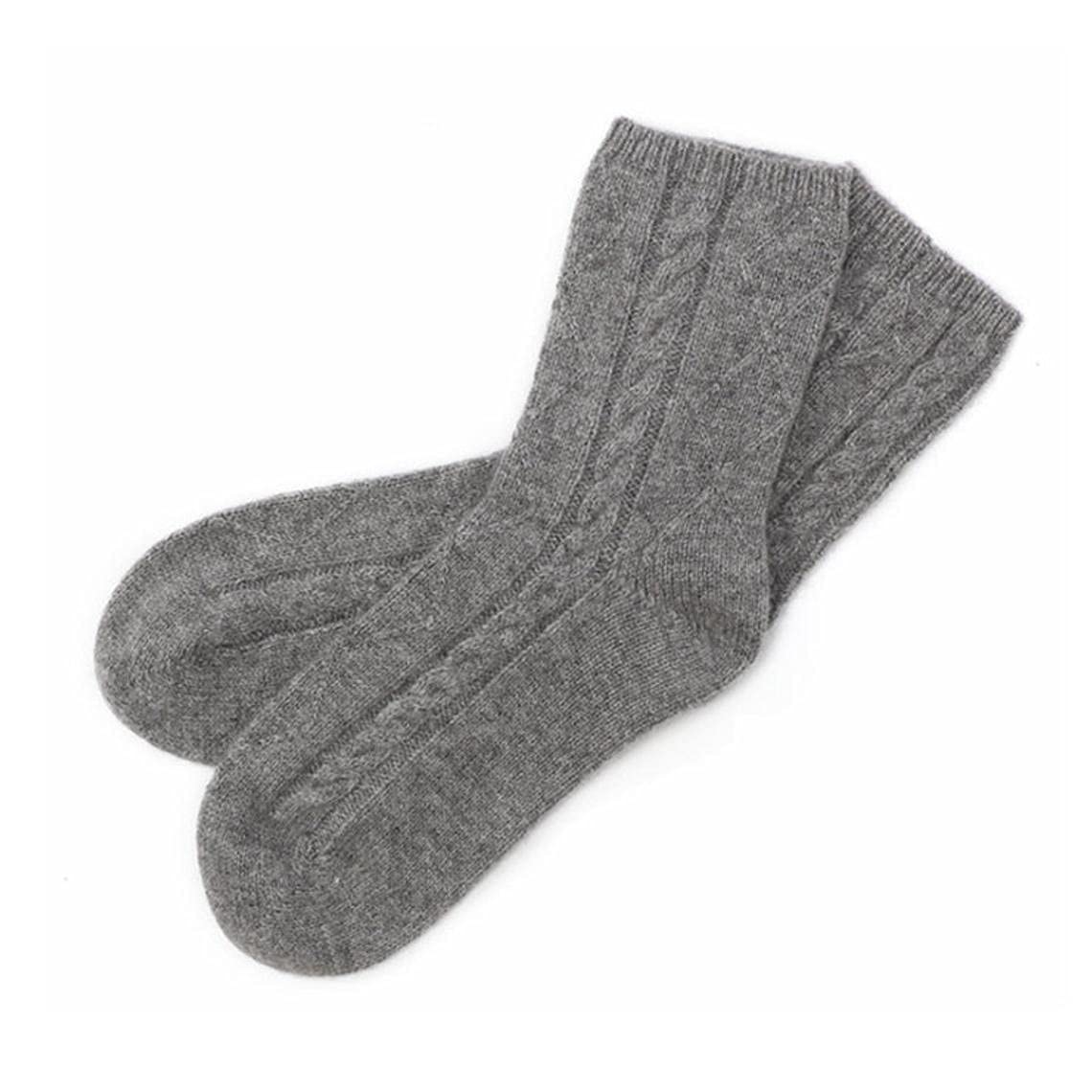 100% Pure Cashmere Women's Sleep Socks, 3-Ply Ultra Soft Cozy Cable Knit, Luxury Bed Socks for Warmth, Comfort, and Lounging